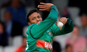 Shakib Al Hasan Photograph: Adrian Dennis/AFP/Getty Images