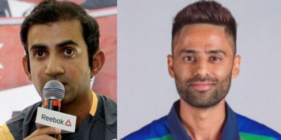 Former India opener Gautam Gambhir (L) and batsman Suryakumar Yadav (Photo| Twitter and PTI)