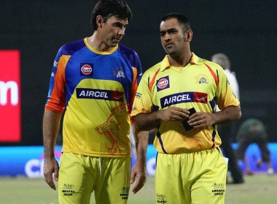 Stephen Fleming and MS Dhoni (Photo Source: Twitter)