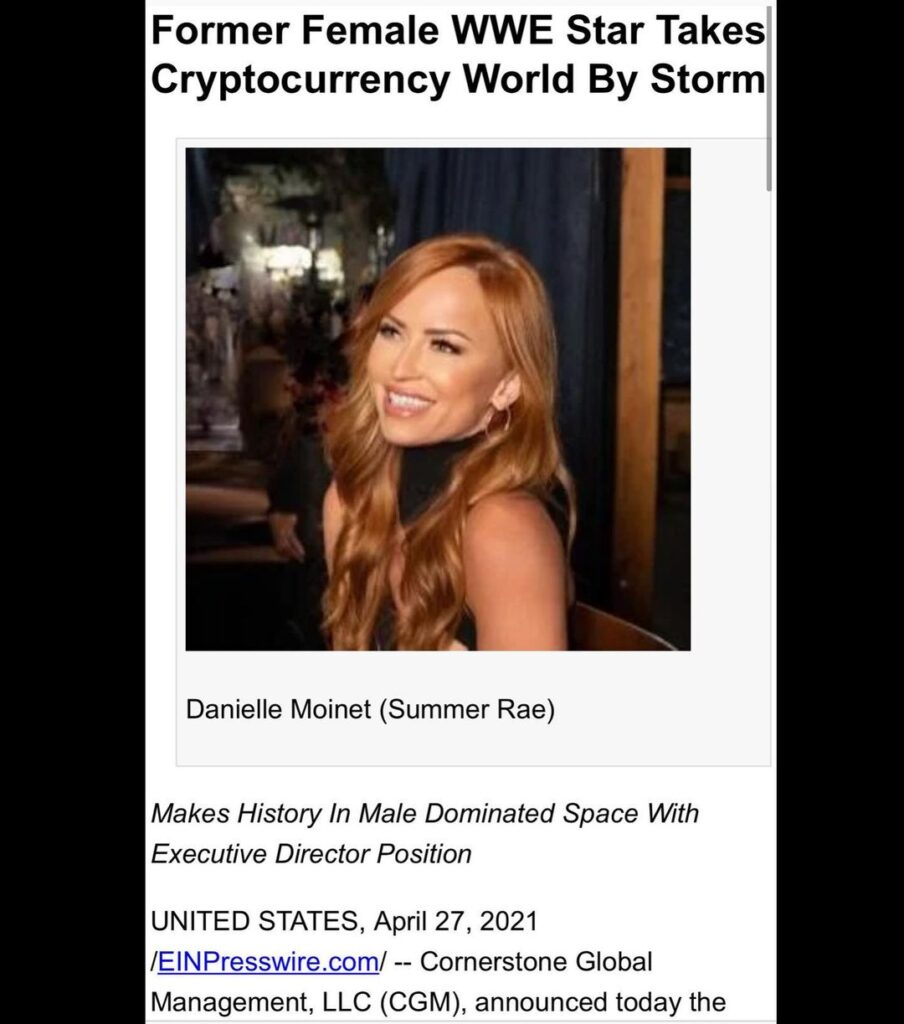 Ex WWE Star Summer Rae First Pro-Wrestler To Enter Cryptocurrency World 3