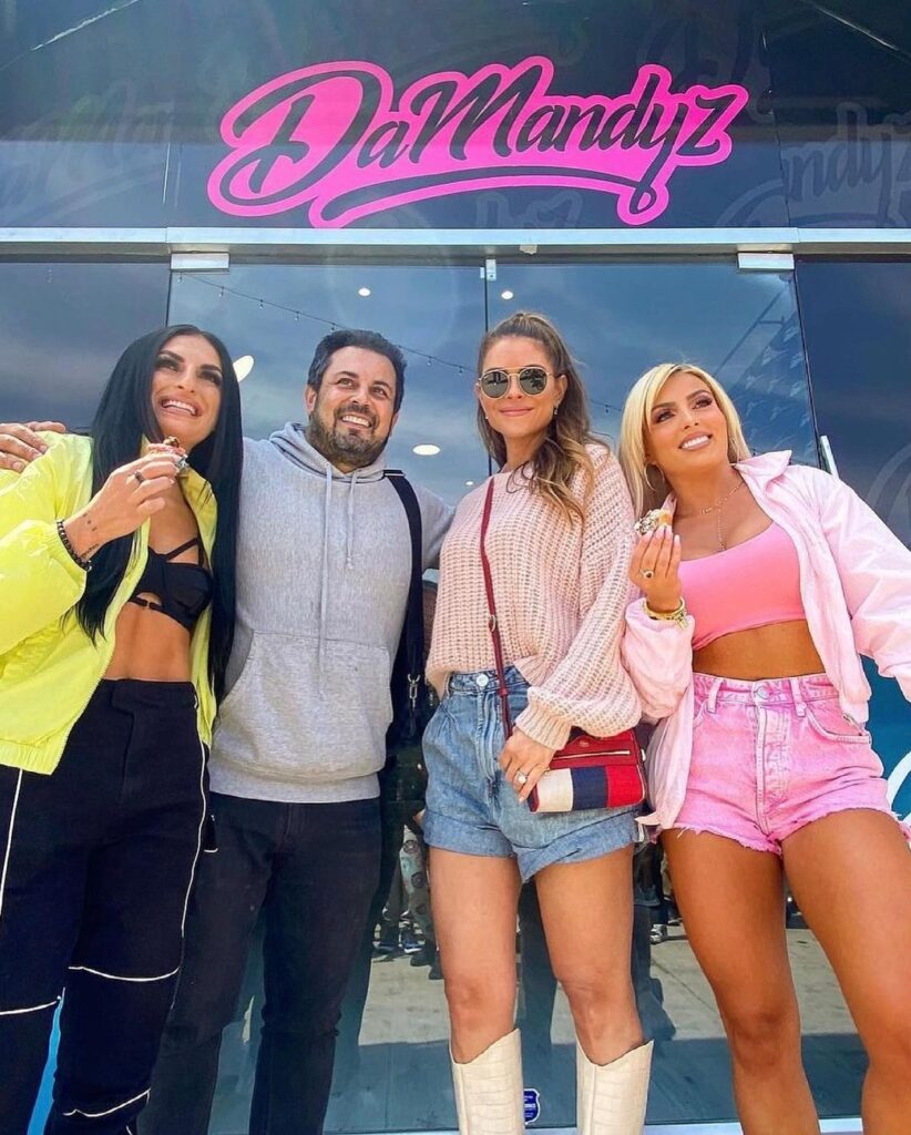 WWE Star Mandy Rose Celebrates Pop-Up Shop Opening In Monchromatic Dress 4