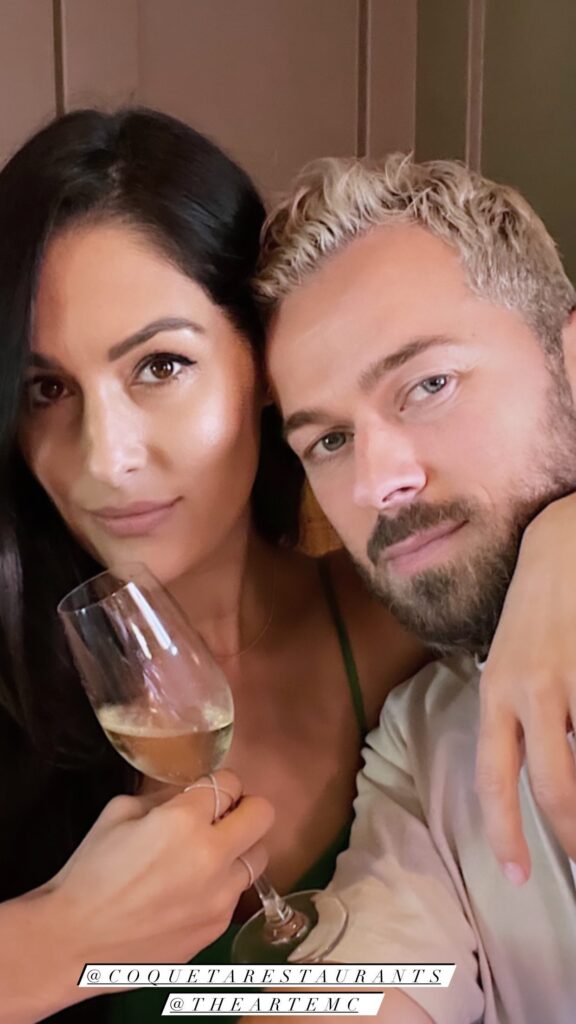 WWE Star Nikki Bella Gets Cozy With Her Papi Artem On A Date Lunch 1