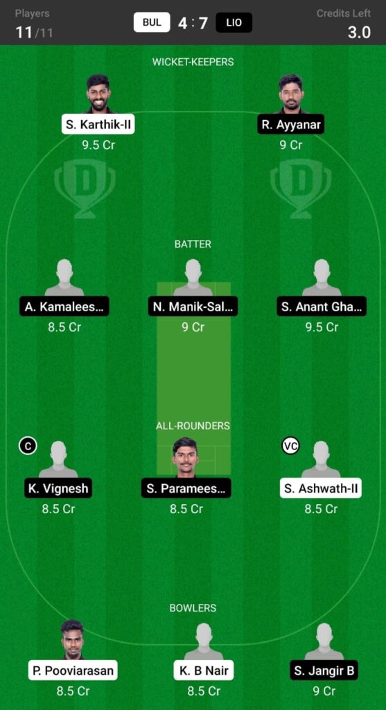 BUL vs LIO Dream11 Prediction, Fantasy Cricket Tips, Dream XI Team, BYJU’S Pondicherry T20 2021