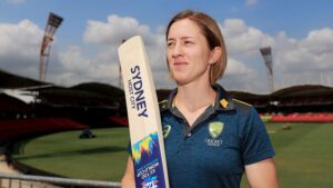 Rachael Haynes at the Sydney Showground Stadium which will host the opening World Cup match Getty I