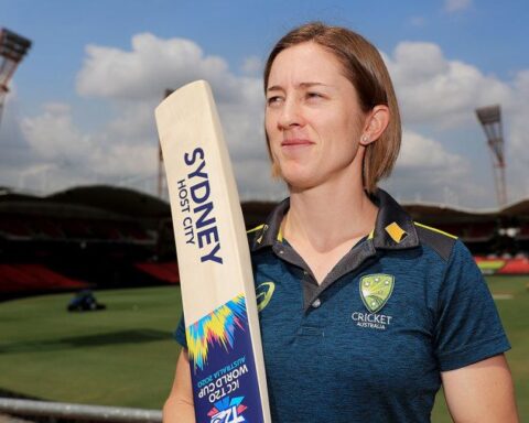 Rachael Haynes at the Sydney Showground Stadium which will host the opening World Cup match Getty I