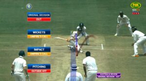 Warner was given out since it shows Umpire’s Call on review while the Original decision was OUT (Image Source: Twitter)