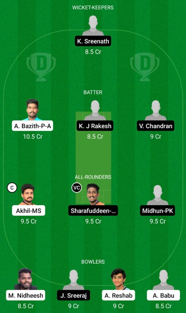 TRC vs PRC Dream11 Prediction, Fantasy Cricket Tips, Dream11 Team, Kerala Club Championship 2021