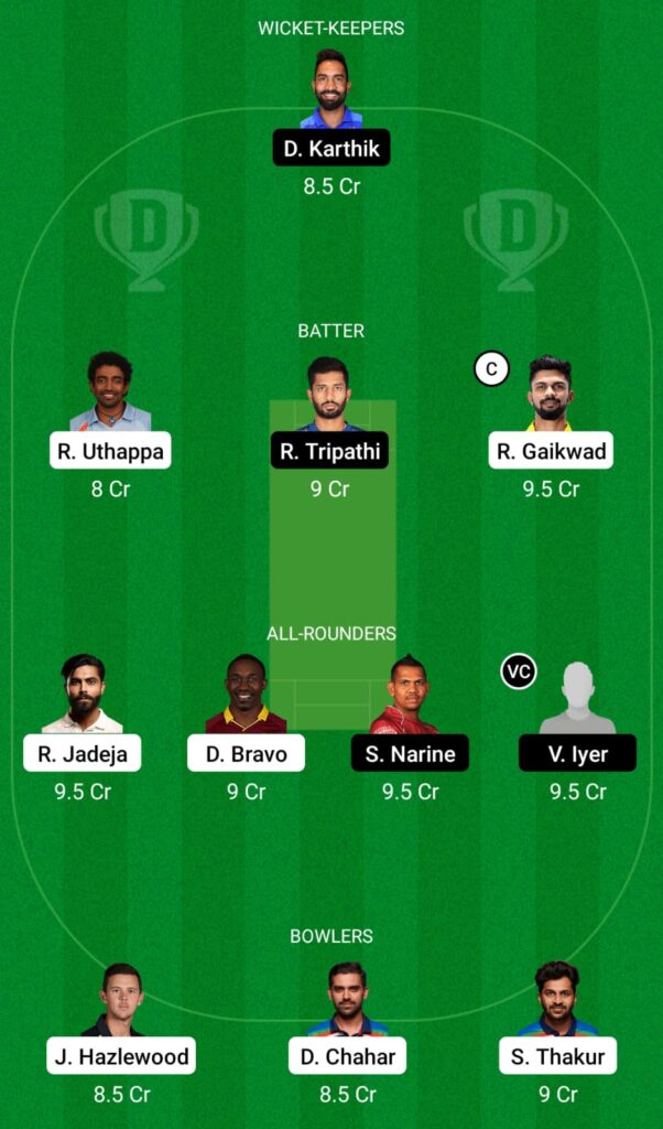 IPL 2021- CSK vs KKR Dream11 Prediction, Fantasy Cricket Tips, Dream11 Team