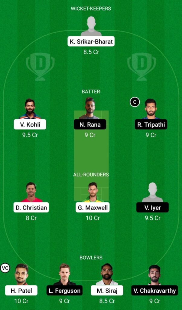 IPL 2021- RCB vs KKR Dream11 Prediction, Fantasy Cricket Tips, Dream11 Team 