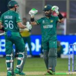 Pakistan Captain Babar Azam and Mohammad Rizwan chased down India's score of 151 in 17.5 overs | Twitter | @WahabViki