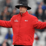 IMAGE: If Umpire Michael Gough comes out clean in the tests during his six-day quarantine, he is expected to resume his umpiring duties but it is still unclear whether an ICC sanction awaits him in future for his actions. Photograph: Getty Images
