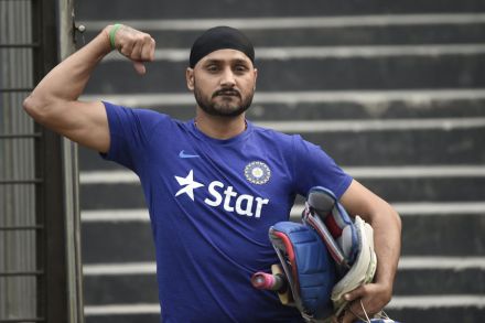 Harbhajan Singh poses for a photograph ahead of a practice session © AFP