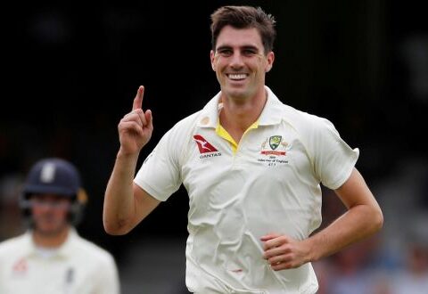 Australia’s Pat Cummins celebrates during a match against England in the 2019 Ashes, in London. File photograph: Action Images via Reuters/Paul Childs