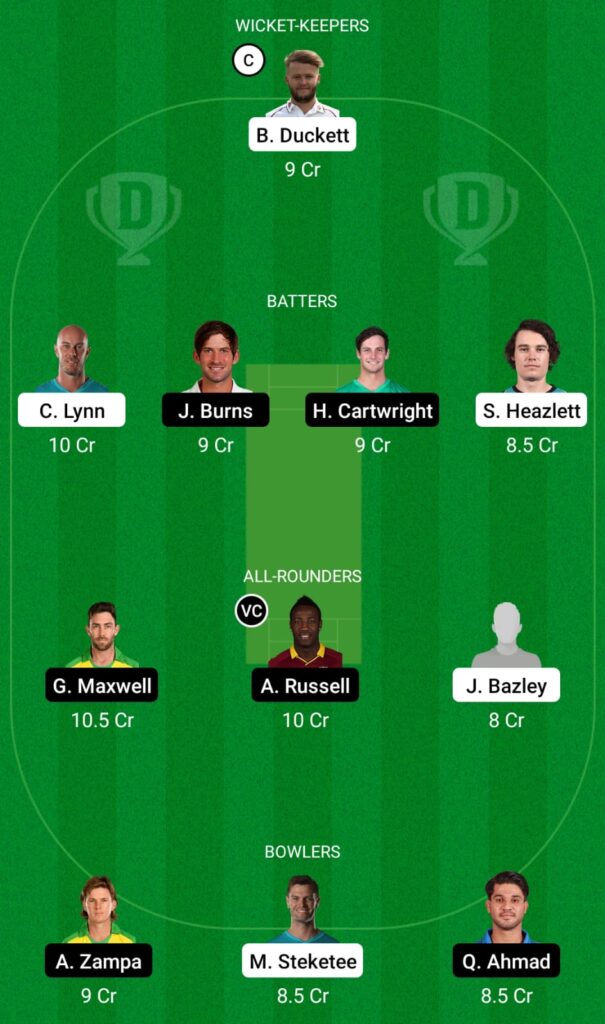 HEA vs STA Dream11 Prediction, Fantasy Cricket Tips, Dream11 Team, BBL 2021-22 