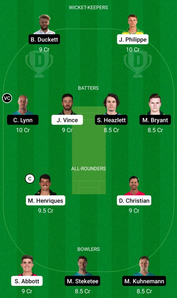 SIX vs HEA Dream11 Prediction, Fantasy Cricket Tips, Dream11 Team, BBL 2021-22 