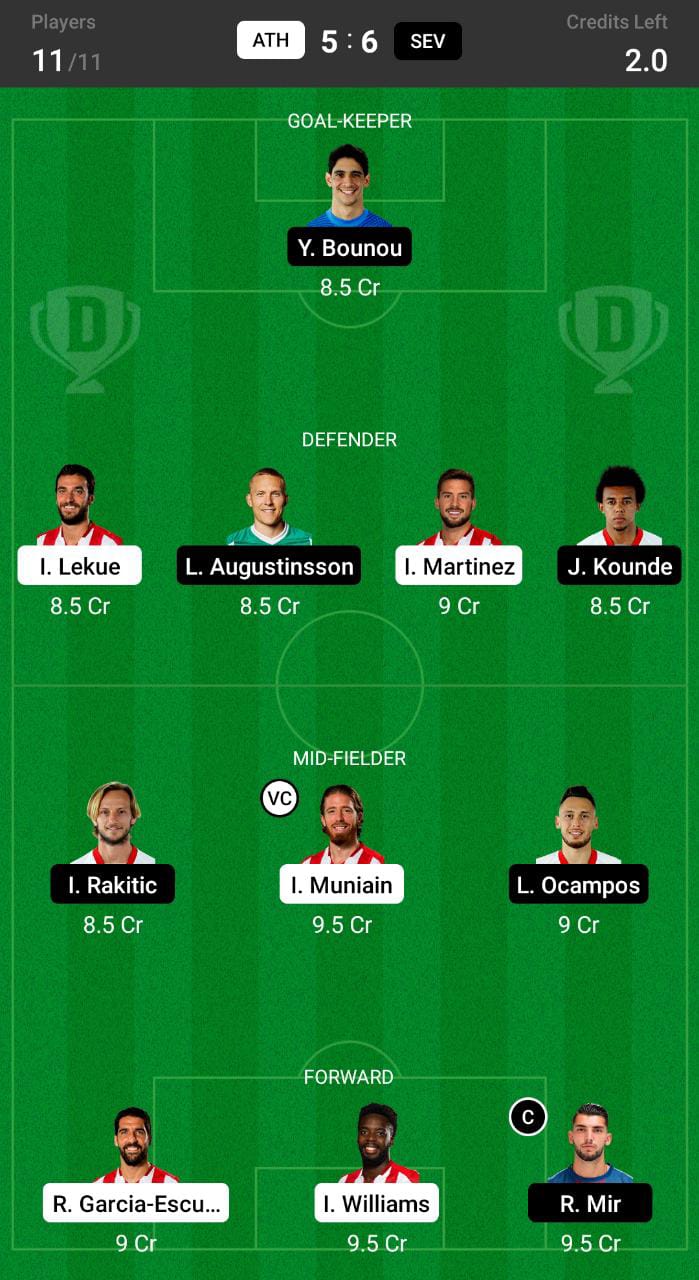 ATH vs SEV Dream11 Prediction, Dream11 Tips and Teams, La Liga Dream11 Prediction