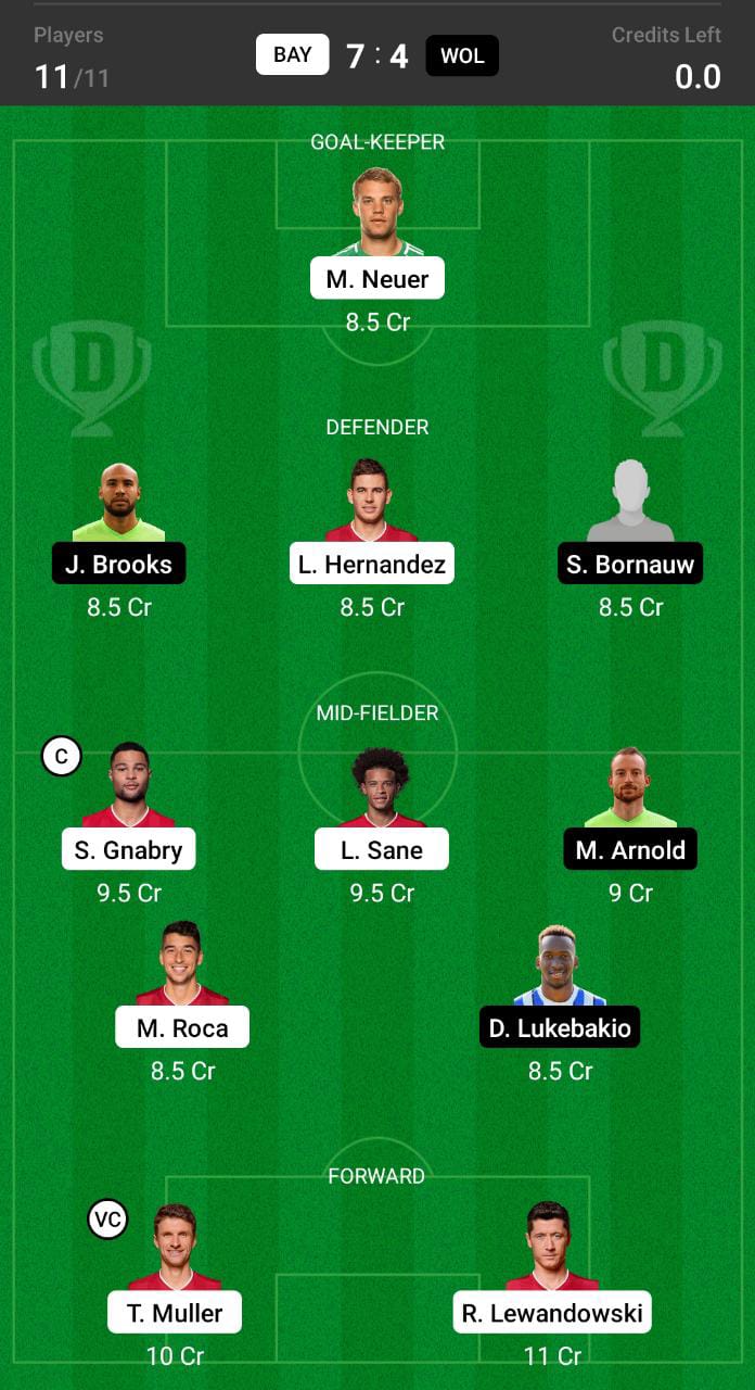 BAY vs WOL Dream11 Prediction, Dream11 Tips and Prediction, Bundesliga Dream11