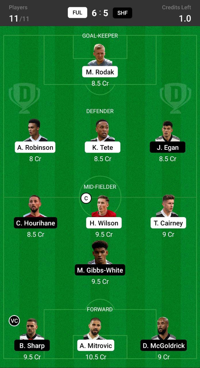 FUL vs SHF Dream11 Prediction, Dream11 Tips and Prediction, Championship Dream11
