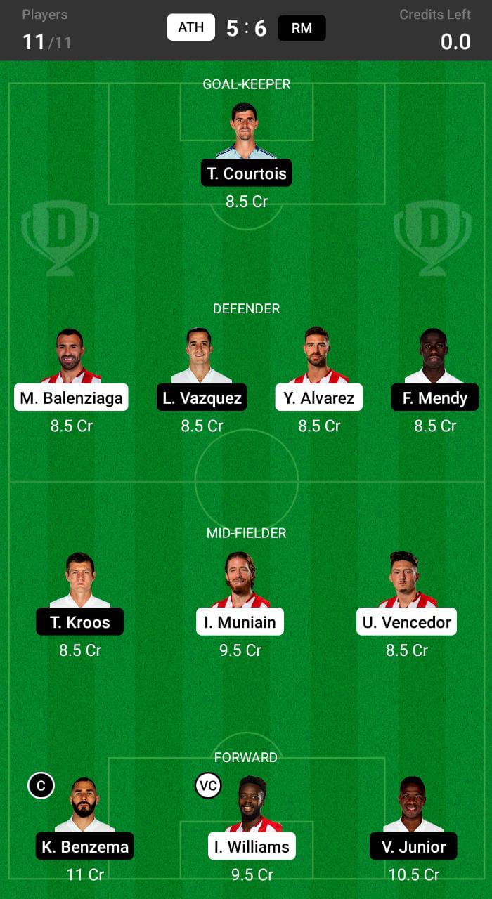 ATH vs RM Dream11 Prediction, Dream11 Tips and Prediction, La Liga Dream11 
