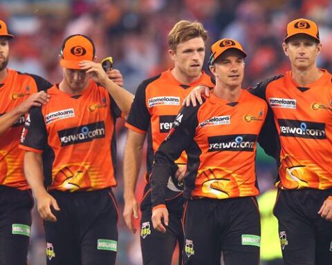 Perth Scorchers team. (Photo by Paul Kane/Getty Images)