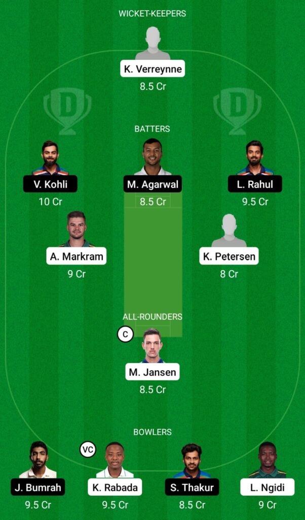 SA vs IND Dream11 prediction, Fantasy Cricket Tips, Dream11 Team, Indian tour in South Africa, 2021-2022 
