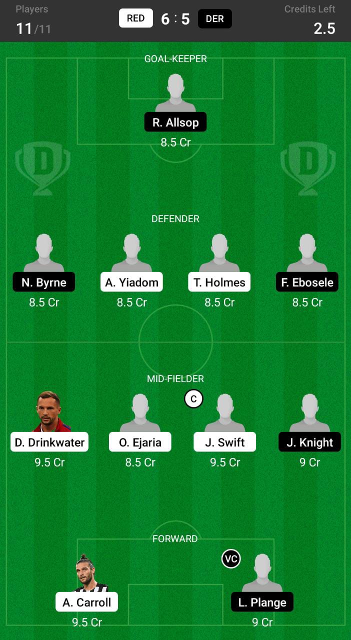 RED vs DER Dream11 Prediction, Dream11 Tips and Prediction, Championship Dream11