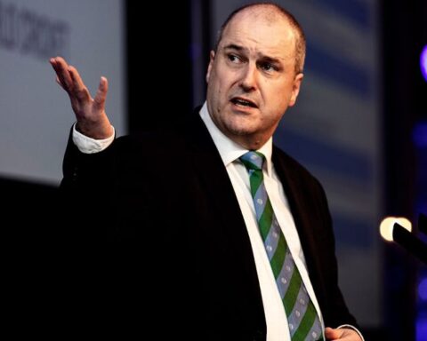 Geoff Allardice speaks at the ICC annual conference in Dublin IDI/Getty Images