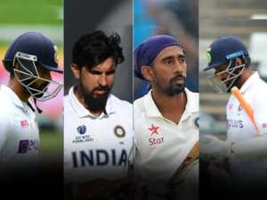 Ajinkya Rahane, Cheteshwar Pujara, Ishant Sharma, and Wriddhiman Saha