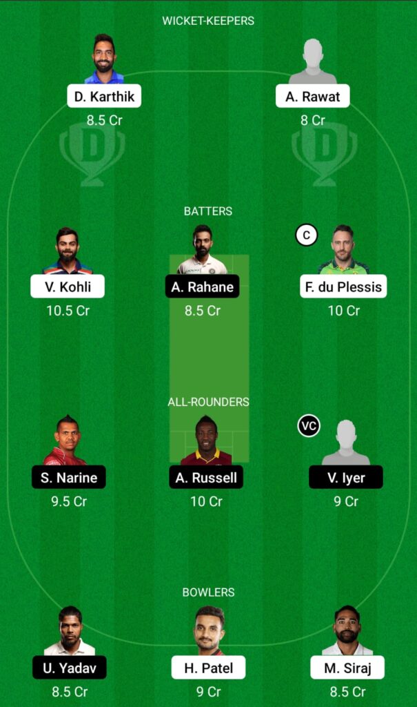 RCB vs KKR Dream11 Prediction, Fantasy Cricket Tips, Dream11 Team, IPL 2022