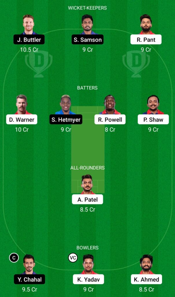 DC vs RR Dream11 Prediction, Fantasy Cricket Tips, Dream11 Team, IPL 2022