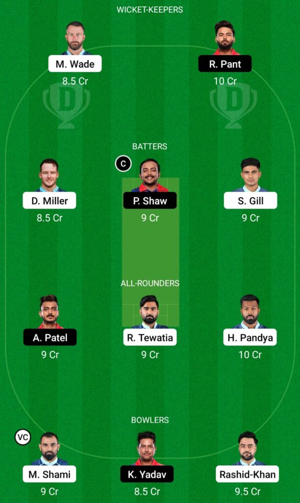 GT vs DC Dream11 Prediction, Fantasy Cricket Tips, Dream11 Team, IPL 2022