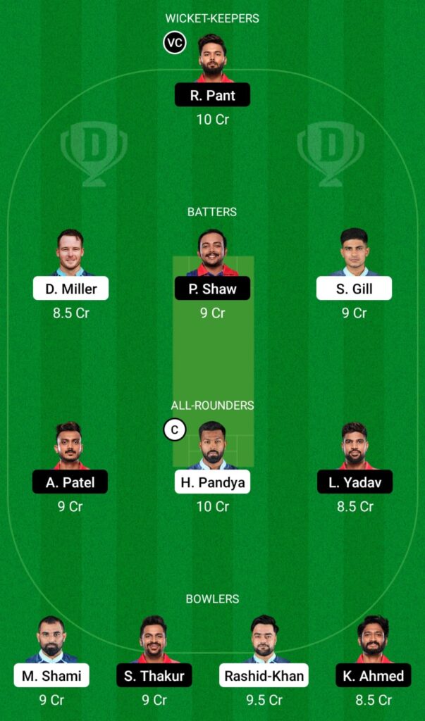 GT vs DC Dream11 Prediction, Fantasy Cricket Tips, Dream11 Team, IPL 2022