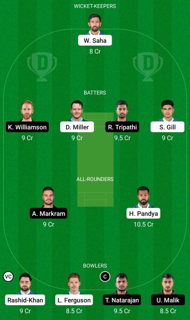 GT vs SRH Dream11 Prediction, Fantasy Cricket Tips, Dream11 Team, IPL 2022