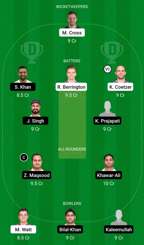 SCO vs OMN Dream11 Prediction, Fantasy Cricket Tips, Dream11 Team, CWC League-2 One-Day