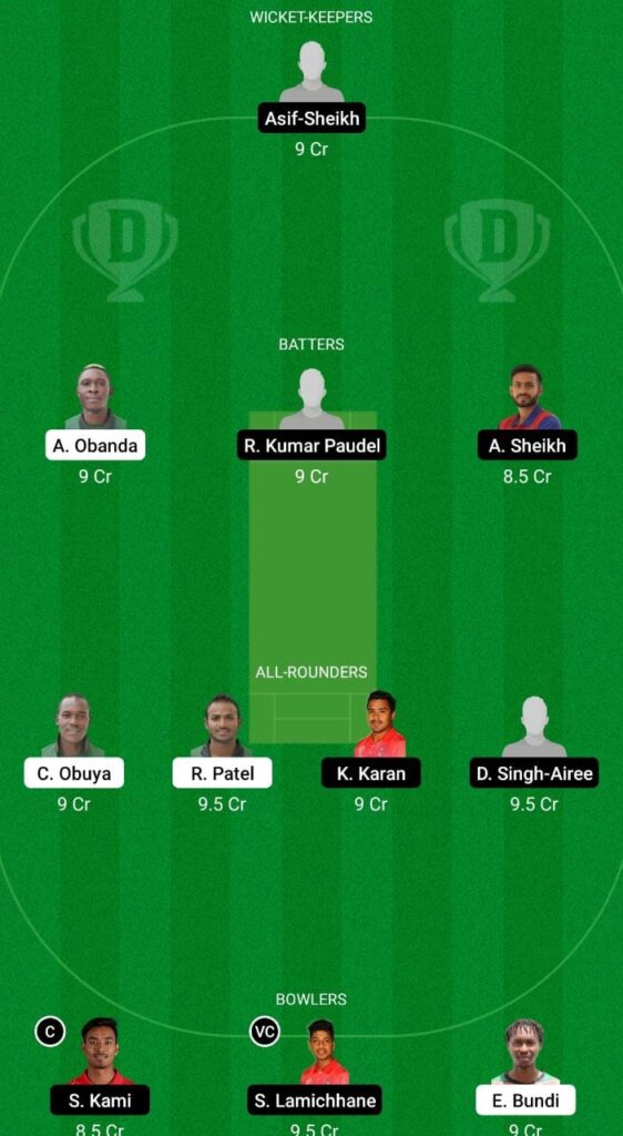 KEN vs NEP Dream11 Prediction Fantasy Cricket Tips Dream11 Team Nepal Tour of Kenya 