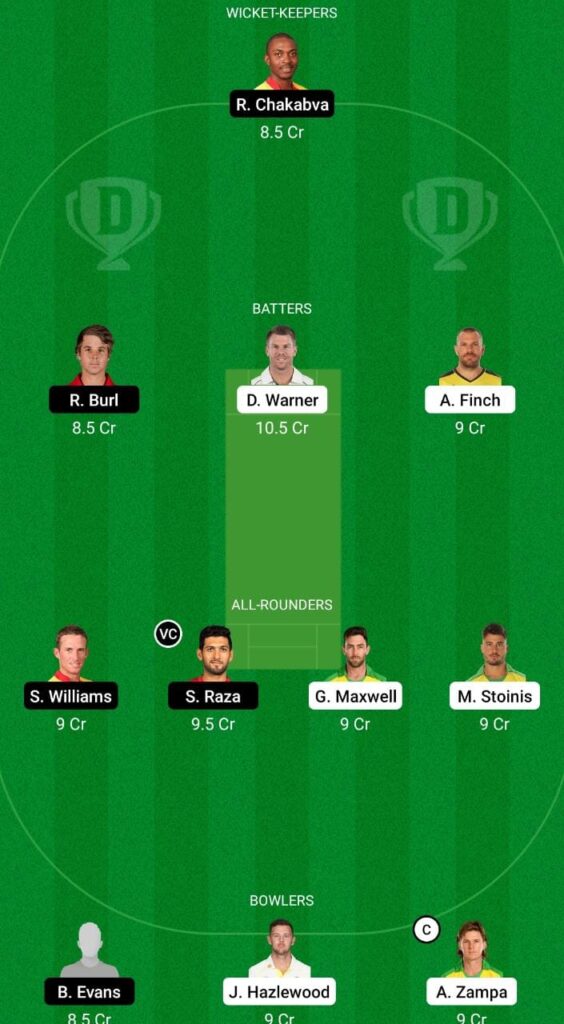 AUS vs zim Dream11 Prediction Fantasy Cricket Tips Dream11 Zimbabwe Tour of Australia 