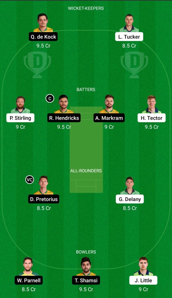 IRE vs SA Dream11 Prediction Fantasy Cricket Tips Dream11 Team Ireland and South Africa In England 