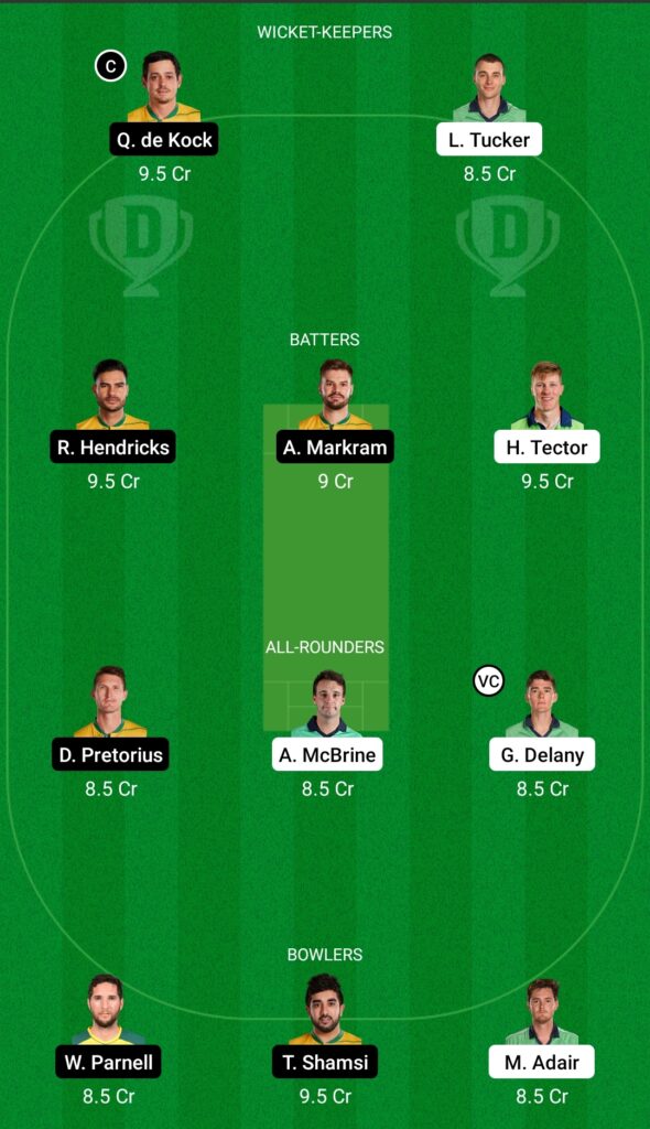 IRE vs SA Dream11 Prediction Fantasy Cricket Tips Dream11 Team Ireland and South Africa In England 