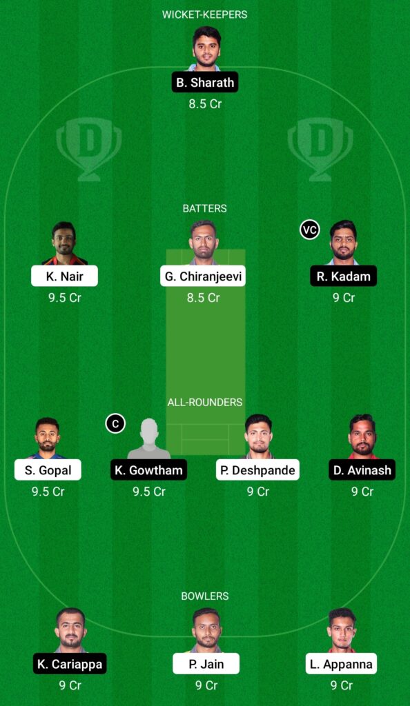 MW vs SS Dream11 Prediction Fantasy Cricket Tips Dream11 Team Shriram Maharaja Trophy KSCA T20 