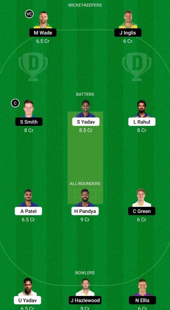 IND vs AUS Dream11 Prediction Fantasy Cricket Tips Dream11 Team Australia Tour of India 