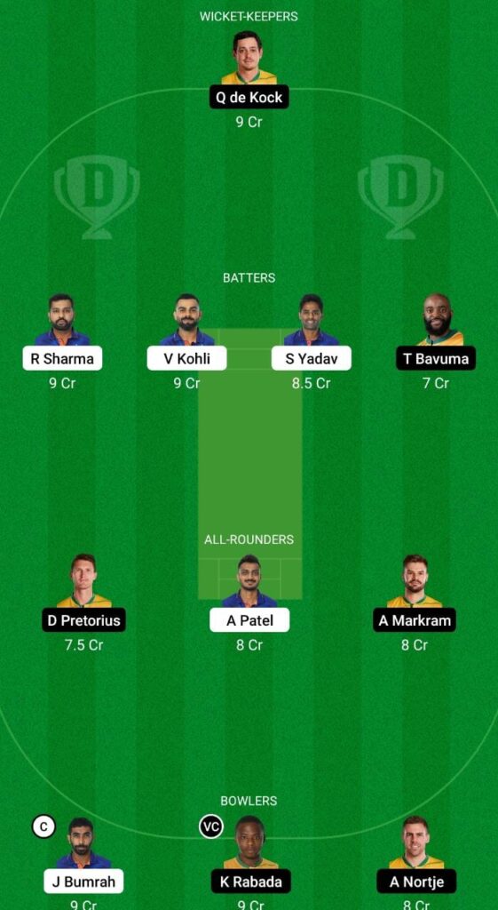 IND vs SA Dream11 Prediction Fantasy Cricket Tips Dream11 Team South Africa Tour of India 