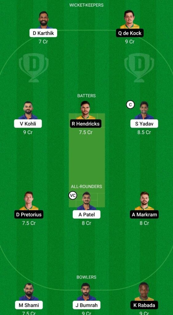 India vs South Africa Dream11 Prediction Fantasy Cricket Tips Dream11 Team South Africa Tour of India 