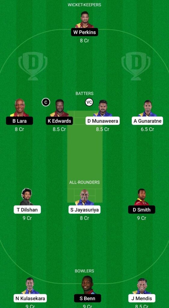 SL-L vs WI-L Dream11 Prediction Fantasy Cricket Tips Dream11 Team Road Safety T20 World Series 