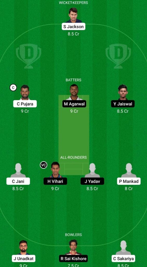 SAU vs ROI Dream11 Prediction Fantasy Cricket Tips Dream11 Team Irani Cup 