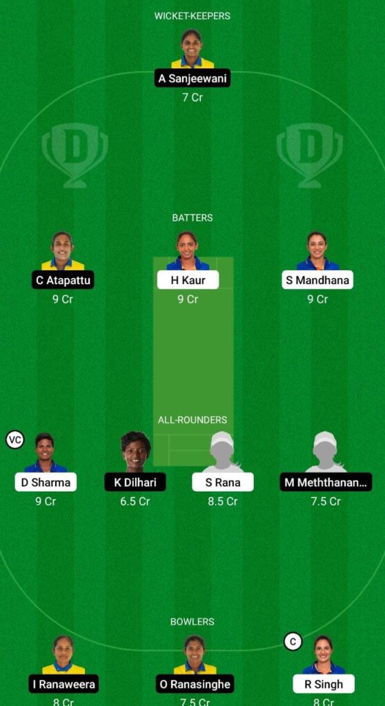 IN-W vs SL-W Dream11 Prediction Fantasy Cricket Tips Dream11 Team Women's Asia Cup 2022 