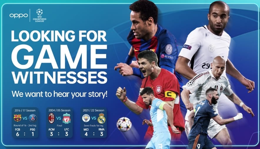 OPPO Unveils the Three Most Inspirational Games of the UEFA Champions League as Voted for by Fans 1