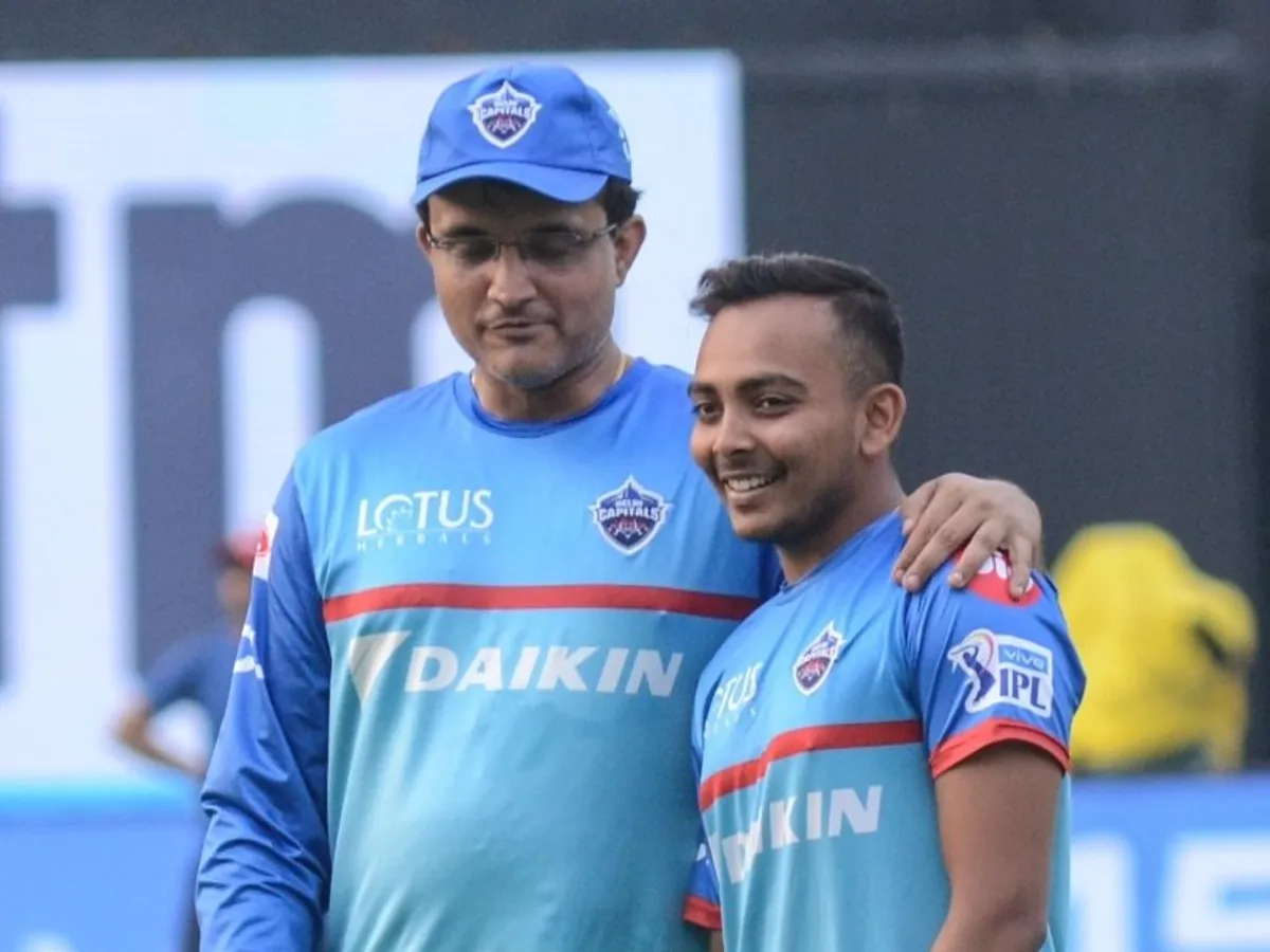 Prithvi Shaw and Sourav Ganguly