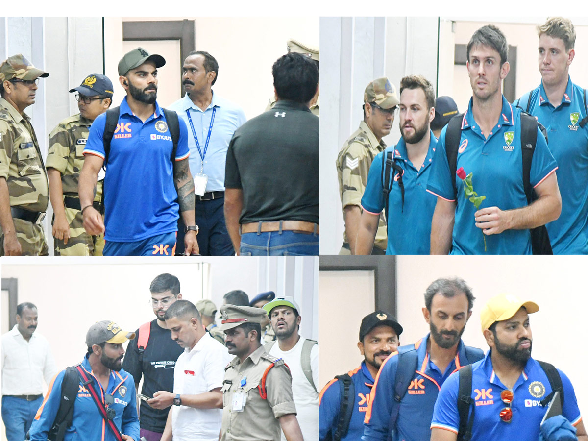 IND & AUS players at Airport