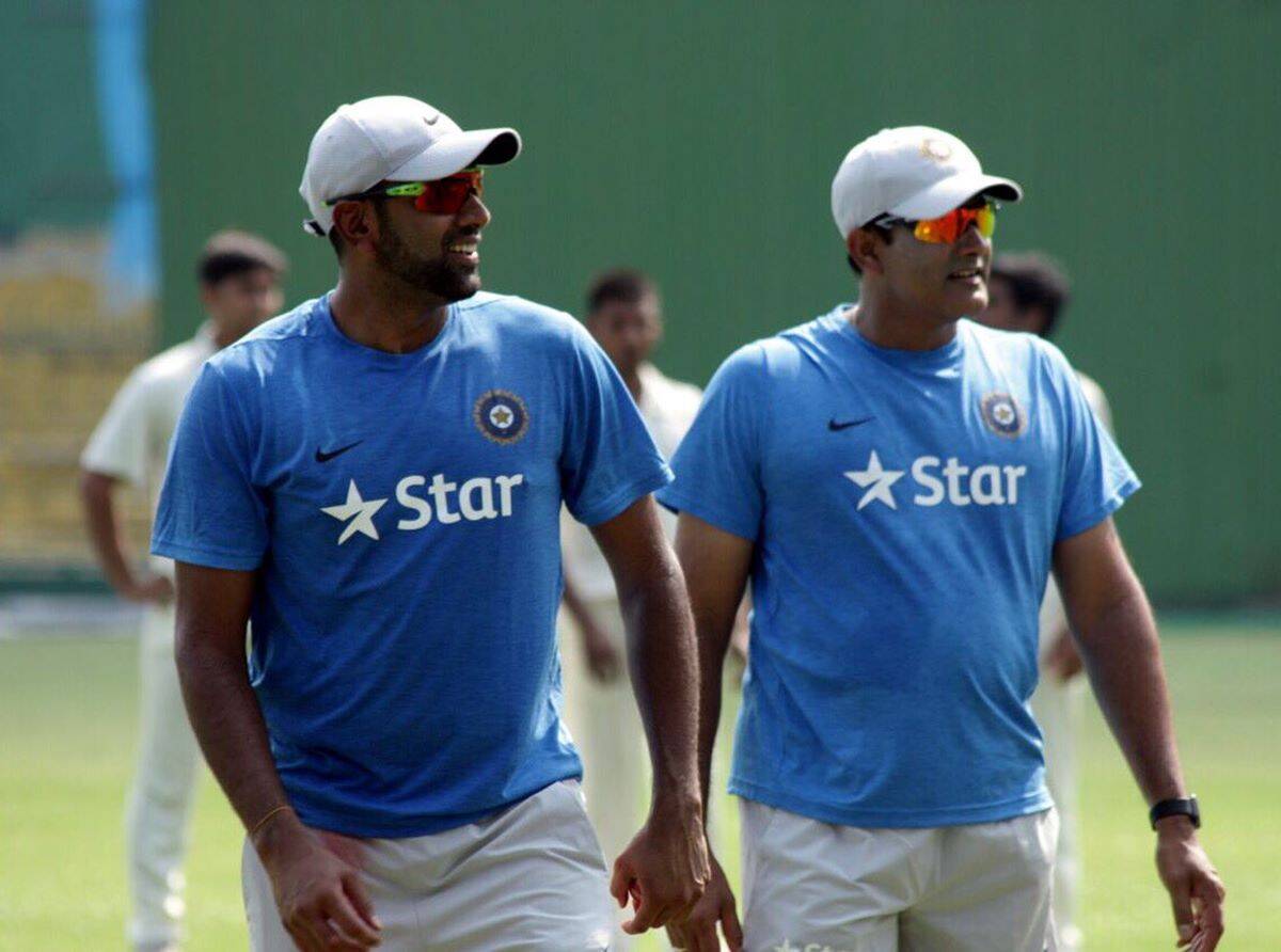 Ravichandran Ashwin and Anil Kumble