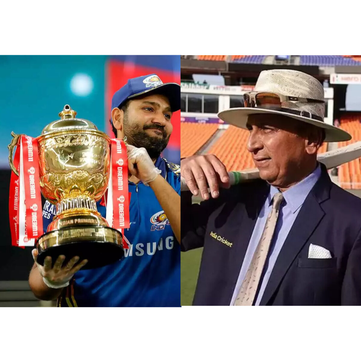 Rohit Sharma( IPL 2020 Title) and Sunil Gavaskar